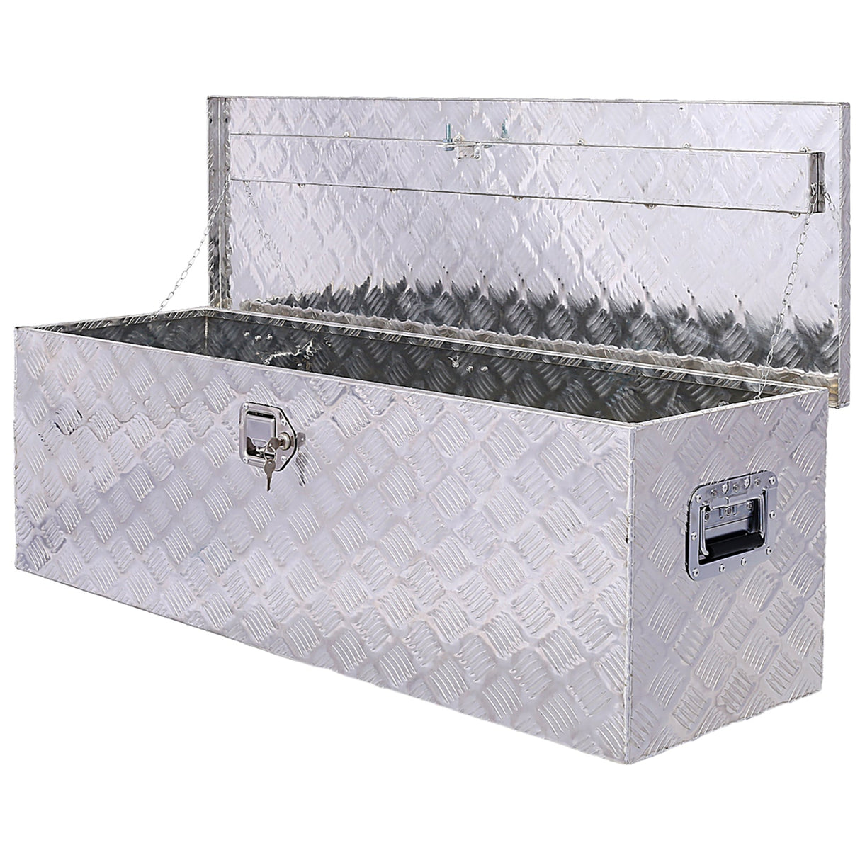 48 Inch Truck Tool Box Aluminum Tool Box Heavy Duty w/Lock Keys 48x15x15inch - Silver - Fab Heavy Parts