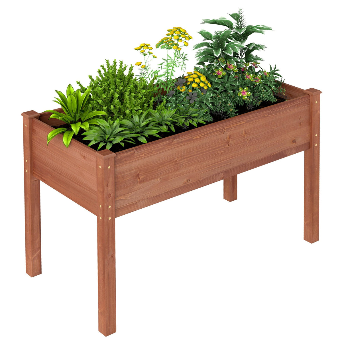 48x24x30 inch Raised Garden Bed with Legs Elevated Wooden Planter Box - Fab Heavy Parts
