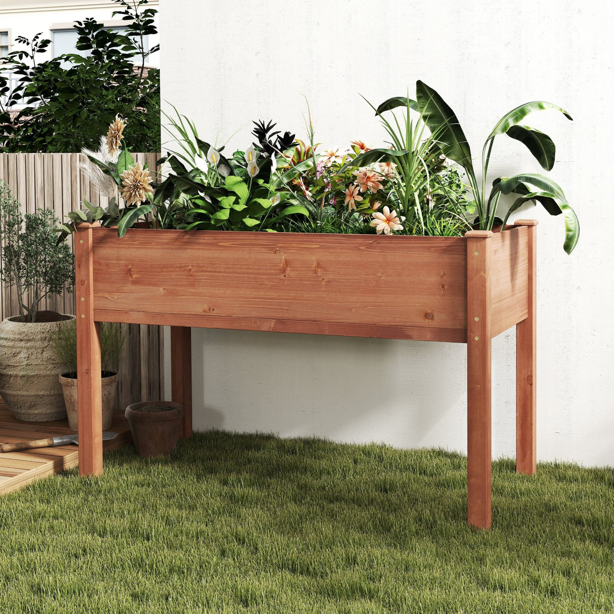 48x24x30 inch Raised Garden Bed with Legs Elevated Wooden Planter Box - Fab Heavy Parts