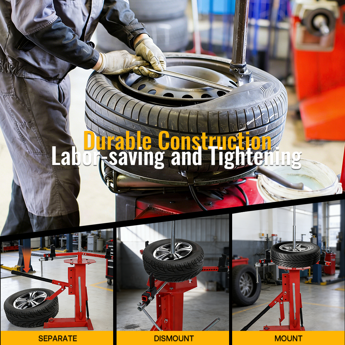 Multi Manual Tire Changer Portable Hand Tool Bead Breaker Changer 4" to 21"