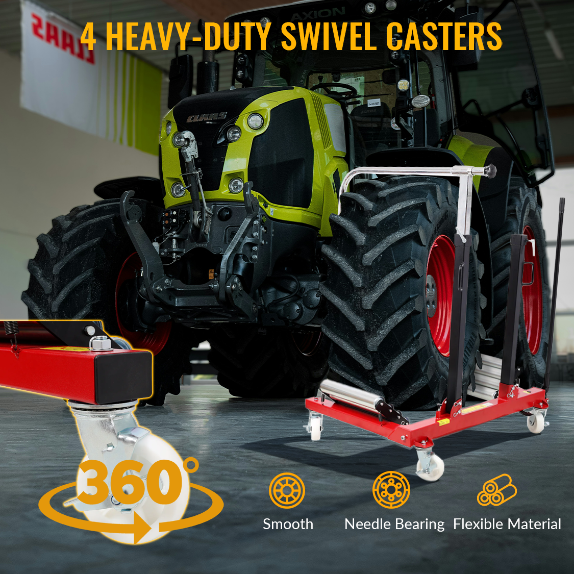 Truck Tractor Tire Wheel Dolly Heavy Duty Portable Dual Wheel Dolly with 2640 lb. Capacity