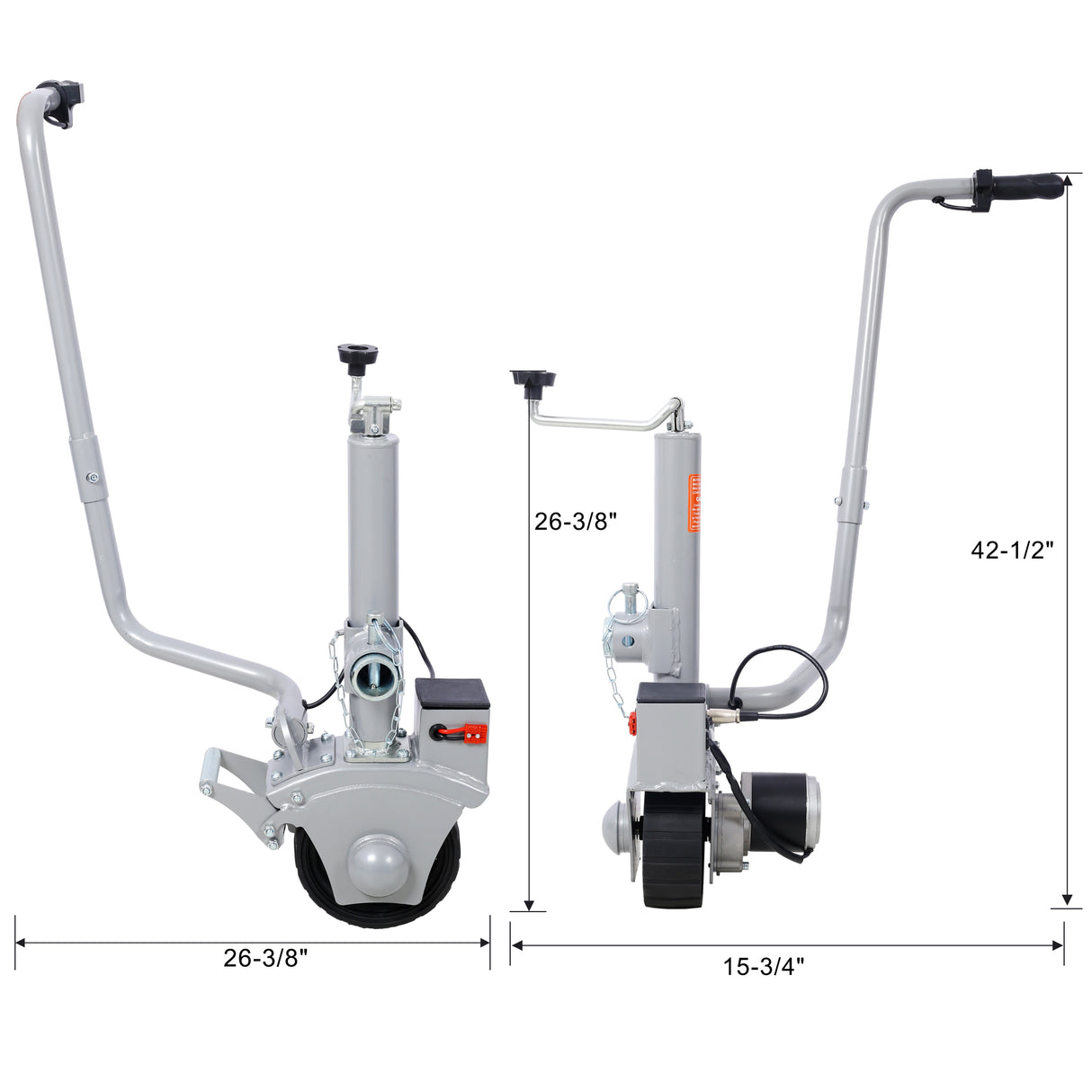 Electric Trailer Dolly 5000lbs Towing Capacity 350W 12V Trailer Jockey Wheel with 22 ft/min Moving Speed 8'' Rubber Tire