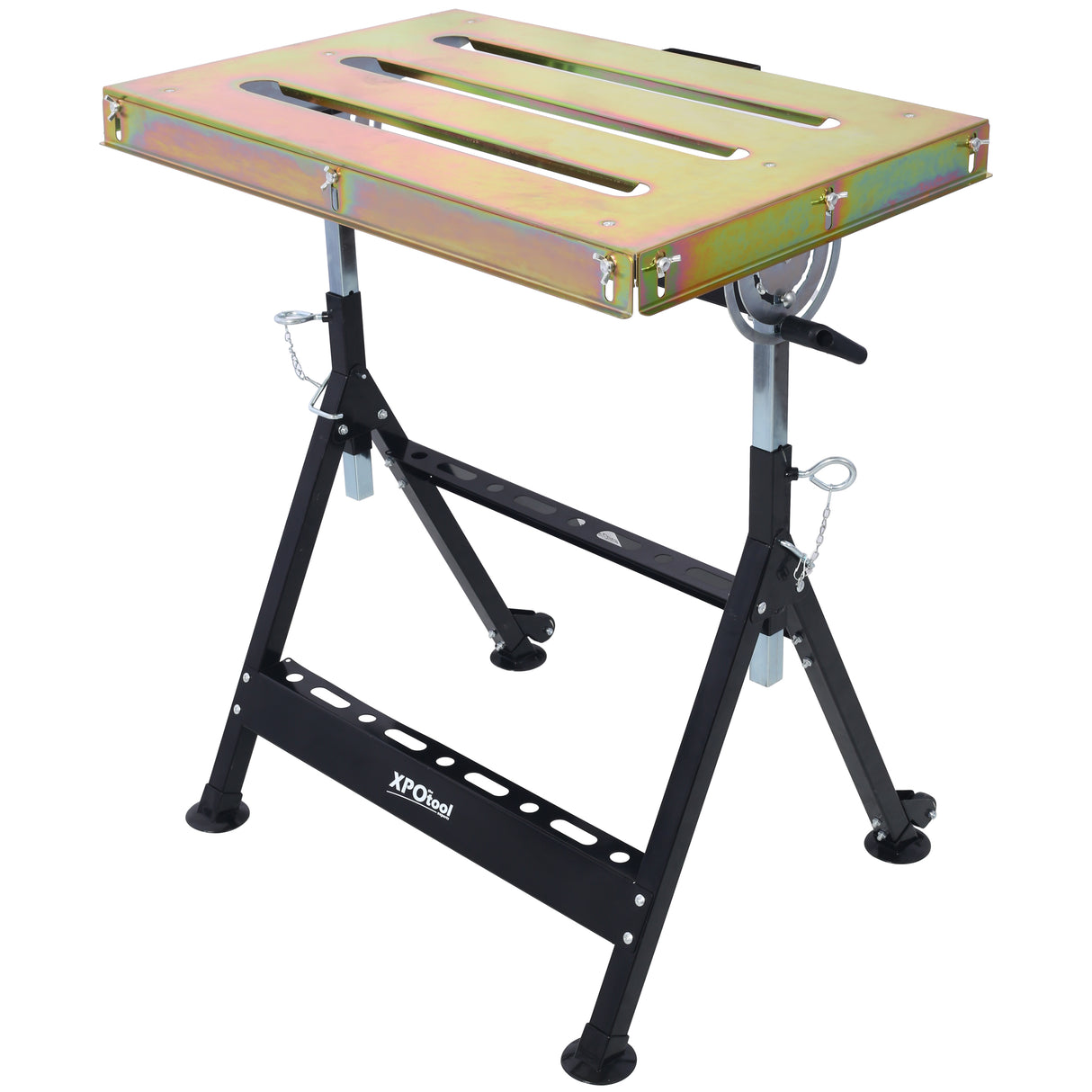 Welding Workbench with Wheels and Slot 30"x20" 400lbs Capacity Steel Folding Adjustable
