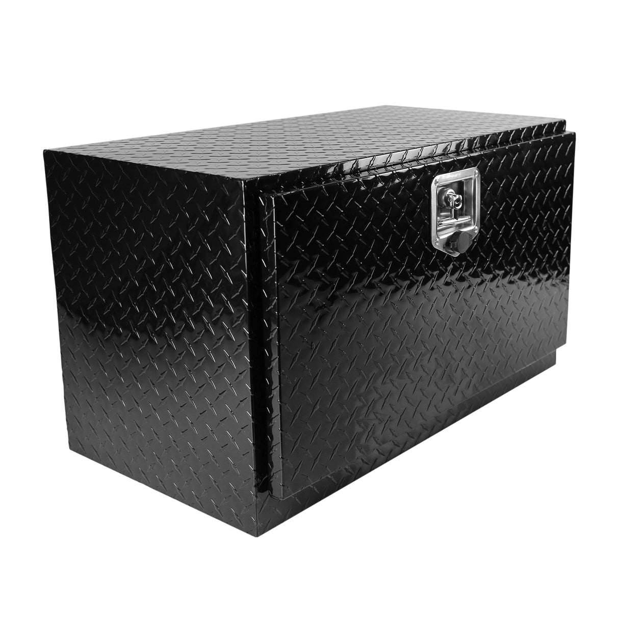30 inch Truck Tool Box 30"×17"×18" Aluminum Stripes Plated Tool Box with Lock and Keys Black