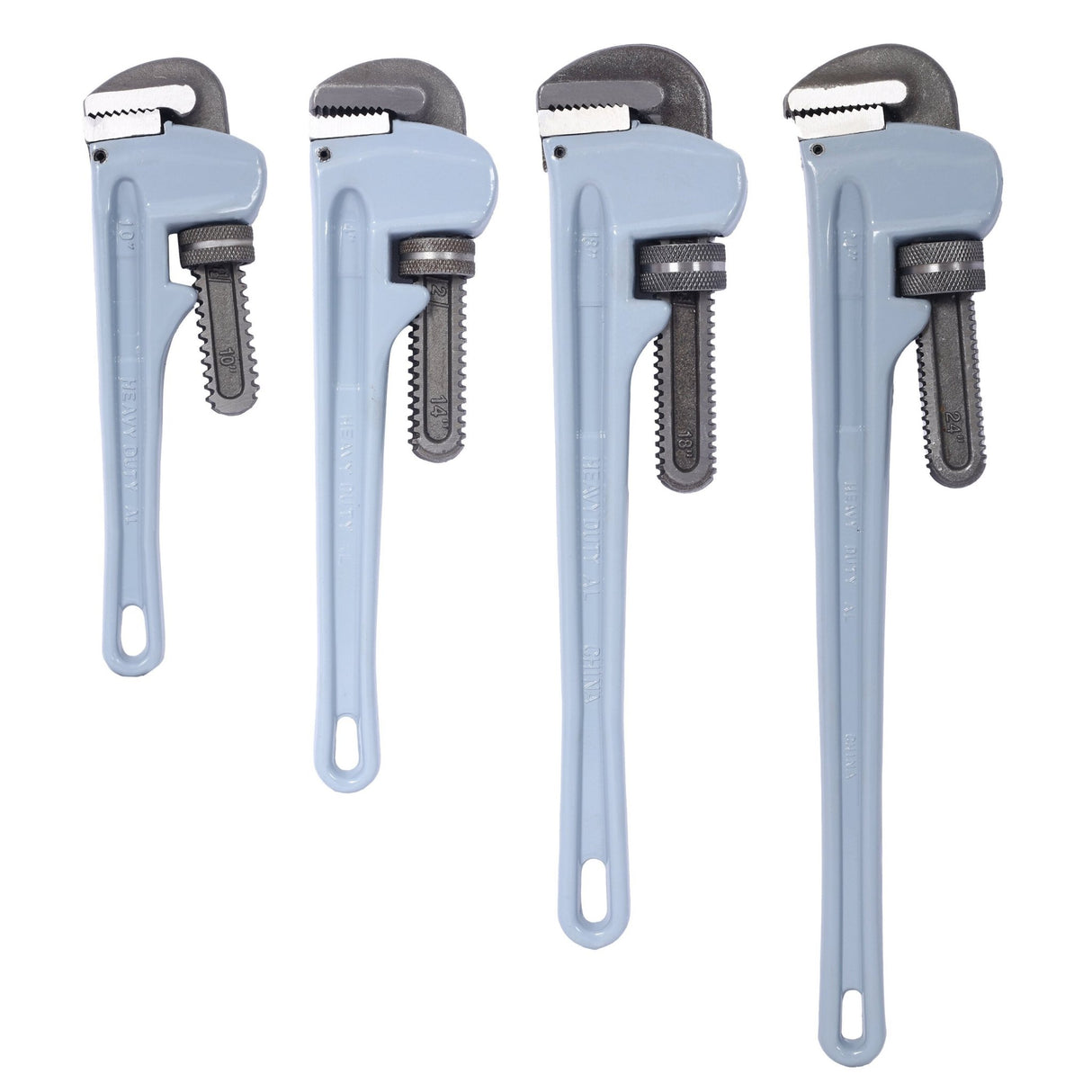 4PCS Aluminium Pipe Wrench Adjustable Jaw Plumbing Pipe Wrench (10" 14" 18" 24" inch) Pipe Wrench Set - Fab Heavy Parts