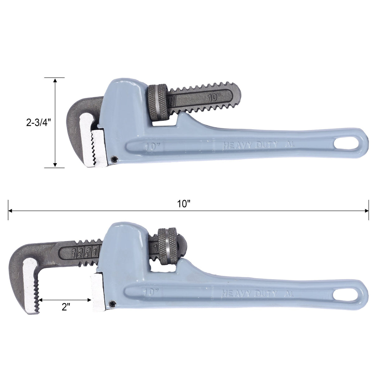 4PCS Aluminium Pipe Wrench Adjustable Jaw Plumbing Pipe Wrench (10" 14" 18" 24" inch) Pipe Wrench Set - Fab Heavy Parts