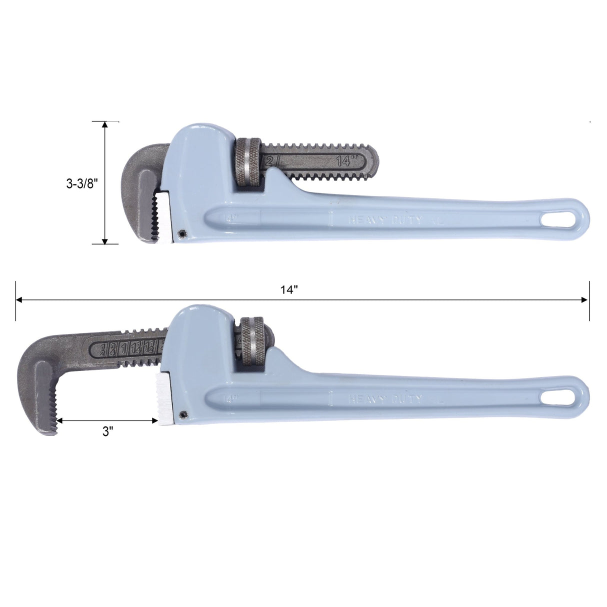 4PCS Aluminium Pipe Wrench Adjustable Jaw Plumbing Pipe Wrench (10" 14" 18" 24" inch) Pipe Wrench Set - Fab Heavy Parts