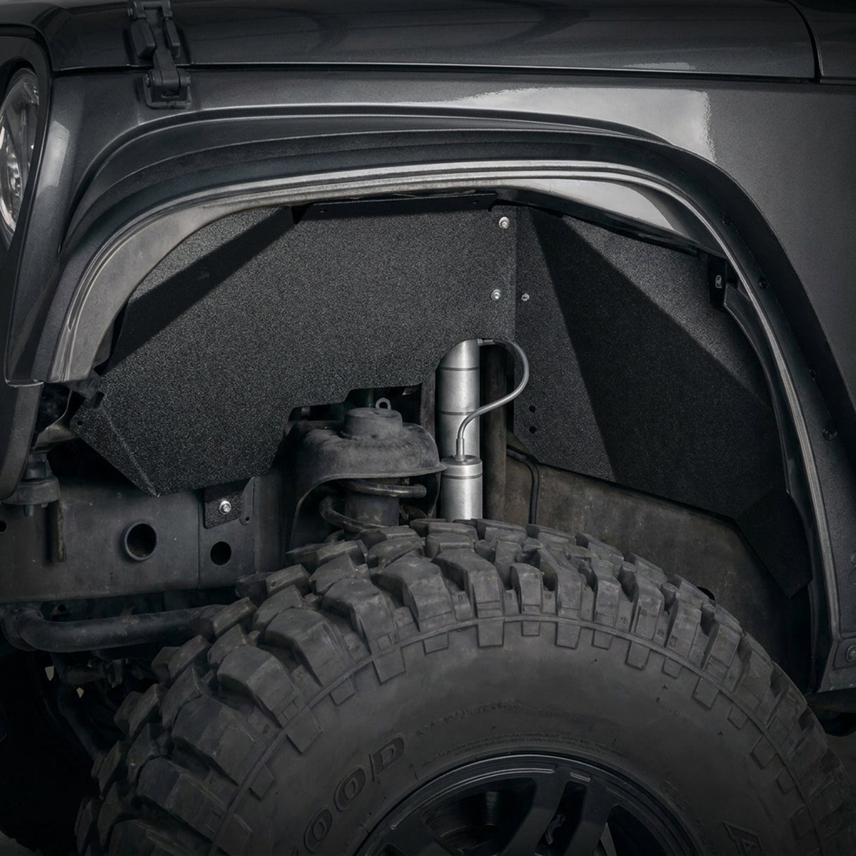 4PCS Black Front & Rear Inner Fender Liners Compatible with 2007-2018 Jeep Wrangler JK & JKU Unlimited (2/4 Doors) Steel Fenders Flares - Fab Heavy Parts