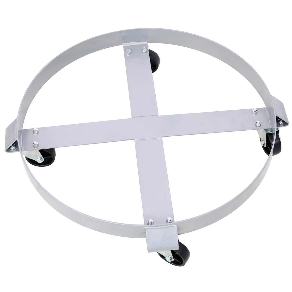 4Pcs Drum Dolly for 55 Gallon Barrel with 4 Swivel Caster Wheels Heavy Duty Steel Frame Cart with Brake - Fab Heavy Parts