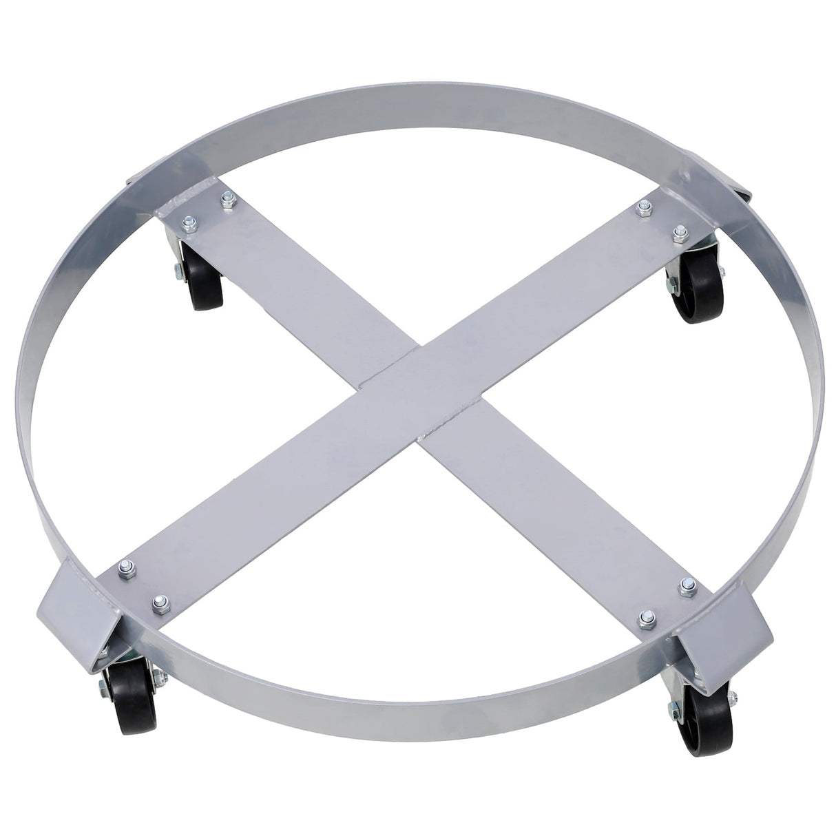 4Pcs Drum Dolly for 55 Gallon Barrel with 4 Swivel Caster Wheels Heavy Duty Steel Frame Cart with Brake - Fab Heavy Parts