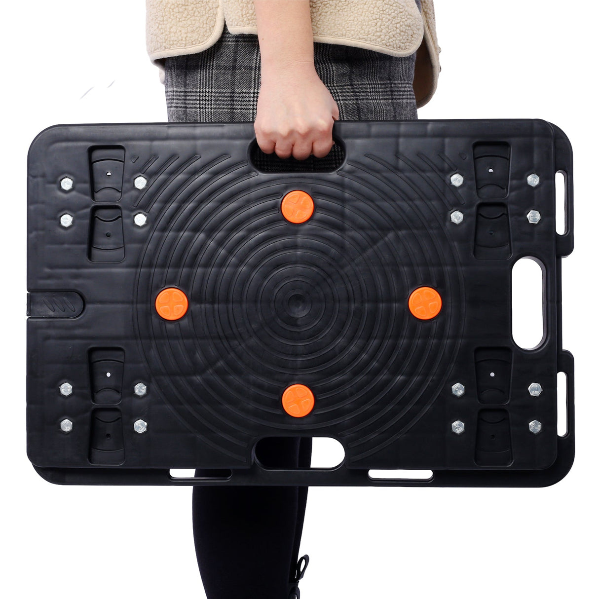 4Pcs Heavy Duty Interlocking Moving Dolly with 4 Wheels 23.6 x 15.7 Inch 330 Lbs Capacity Each Count - Fab Heavy Parts
