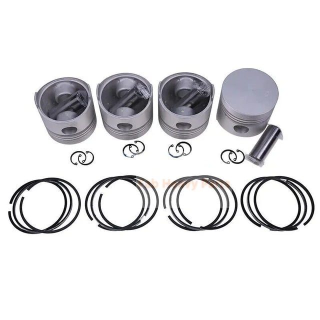 4X STD 82mm Piston Kit W/ Ring 19227-2105 15201-21110 Fits for Kubota Engine V1702 V1702B V1702T V1702E