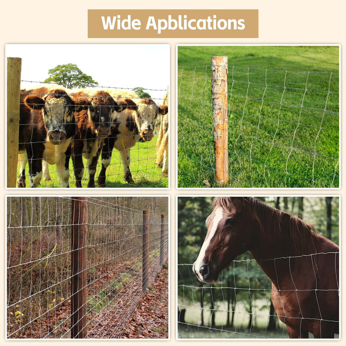 4x164 ft Advanced Weave Farm Enclosures Galvanized Farm Fence - Fab Heavy Parts