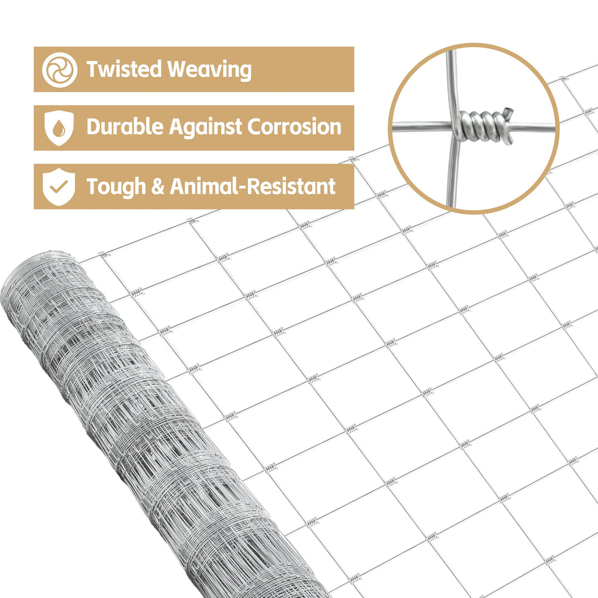4x164 ft Advanced Weave Farm Enclosures Galvanized Farm Fence - Fab Heavy Parts