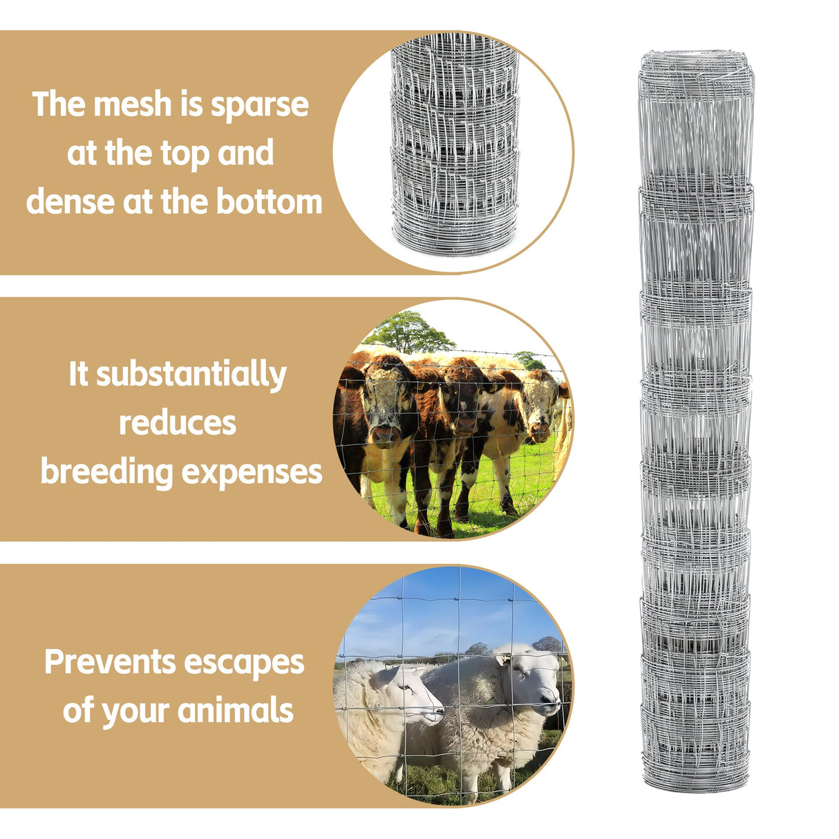 4x164 ft Advanced Weave Farm Enclosures Galvanized Farm Fence - Fab Heavy Parts