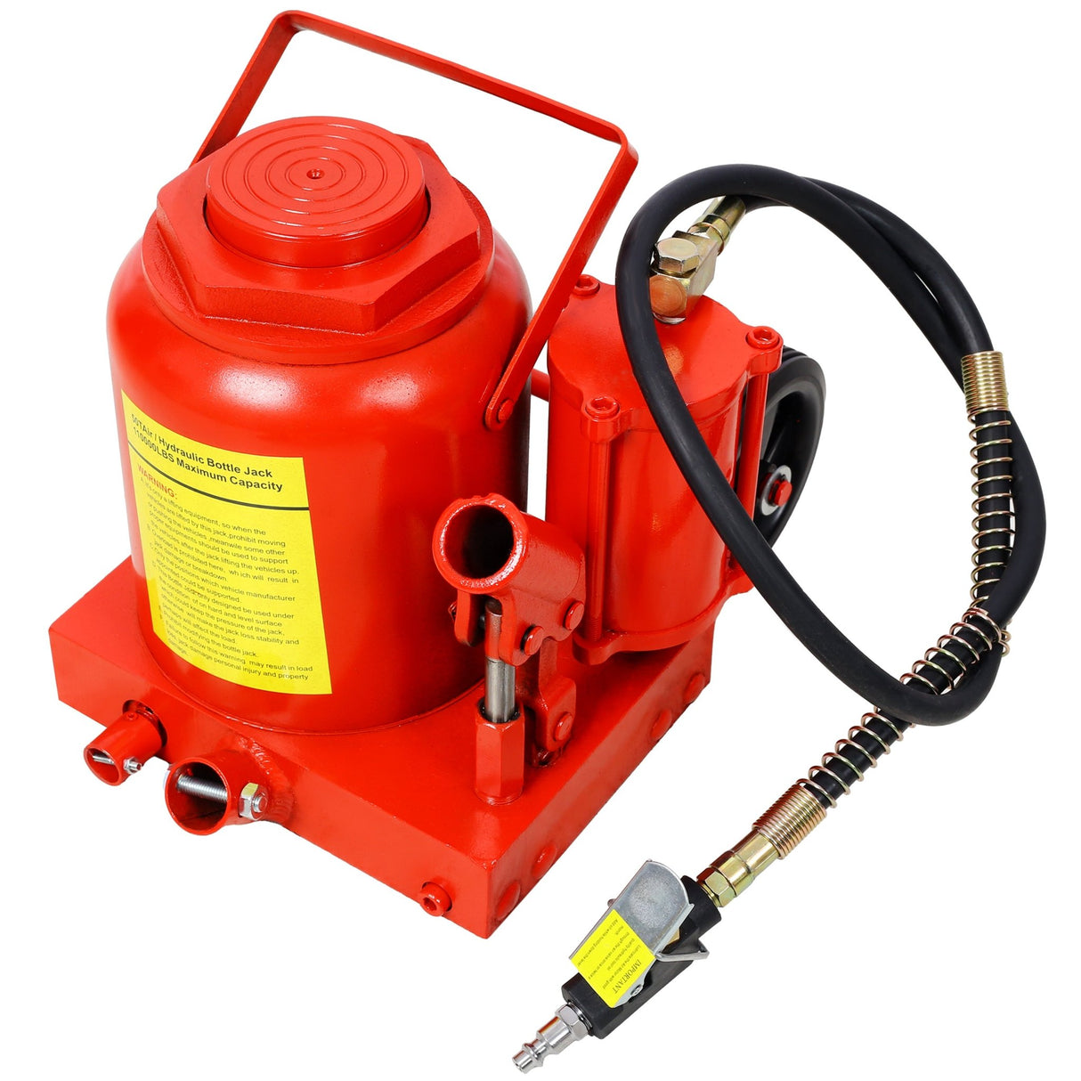 50 Ton 100,000LBS Air Hydraulic Bottle Jack with Pneumatic & Manual Hand Pump Rugged Steel Construction - Fab Heavy Parts