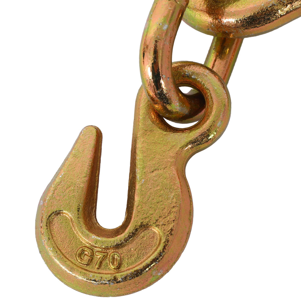 5/16''x2' G70 Tow Chain V Bridle with Large Shank J Hooks and Grab Hooks 4700 lbs Working Load Limit - Fab Heavy Parts