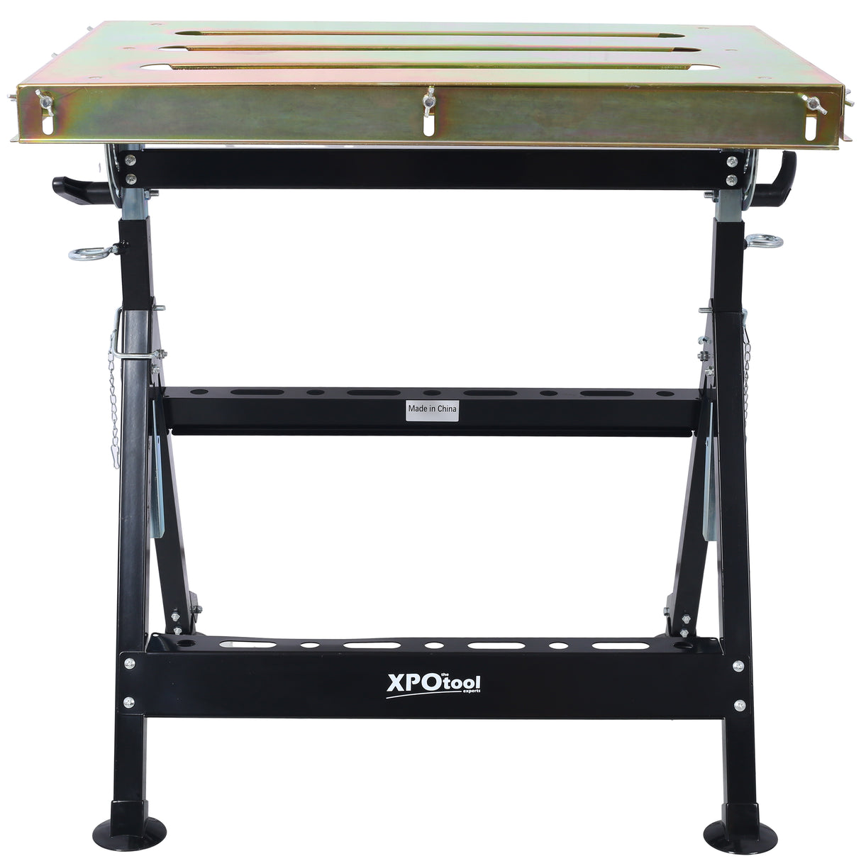 Welding Workbench with Wheels and Slot 30"x20" 400lbs Capacity Steel Folding Adjustable