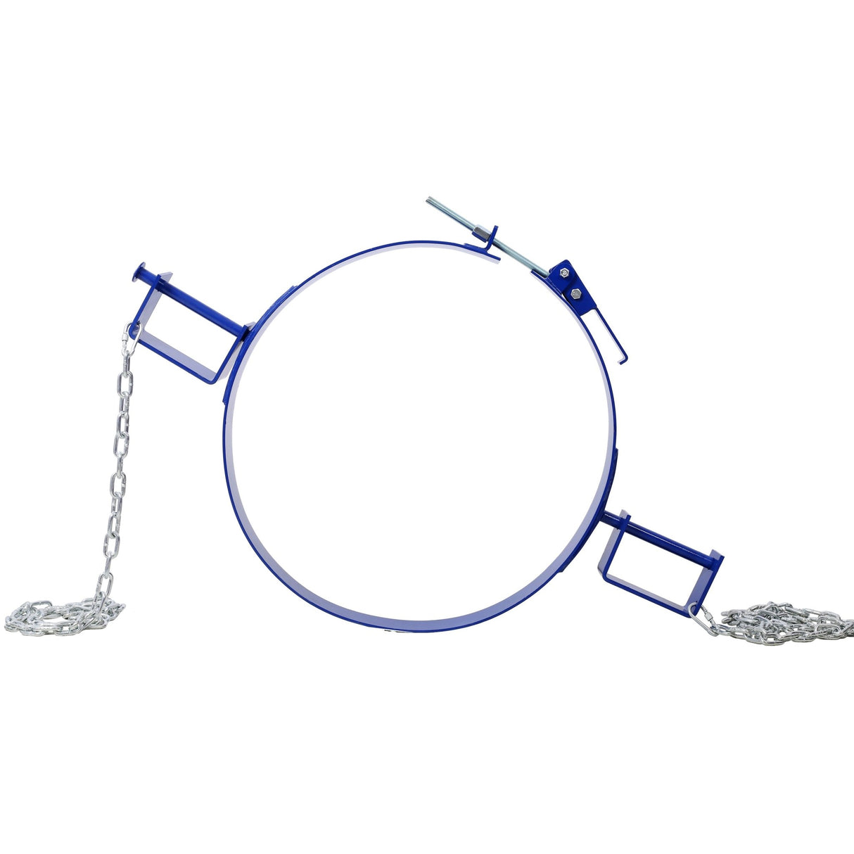 55 Gallon Drum Lifter Ring Steel Tilting Painted Carbon 1200 Lbs Capacity - Blue - Fab Heavy Parts