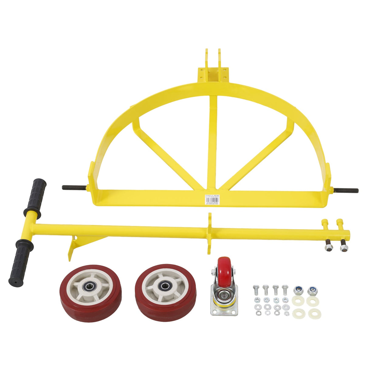 55 Gallon Low Profile Drum Dolly 1200 lb Capacity Steel - Yellow - Fab Heavy Parts