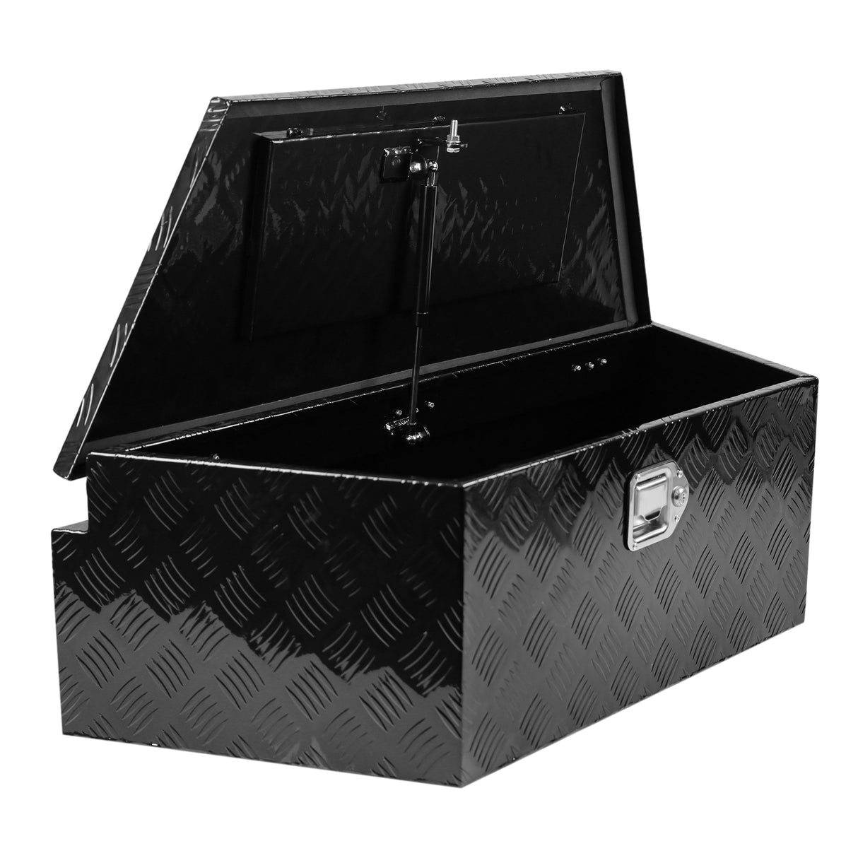 38.8"x16.5"x12" Truck Tool Box Aluminum Utility Trailer Tongue Tool Box 5 Bar Tread with Lock & Keys
