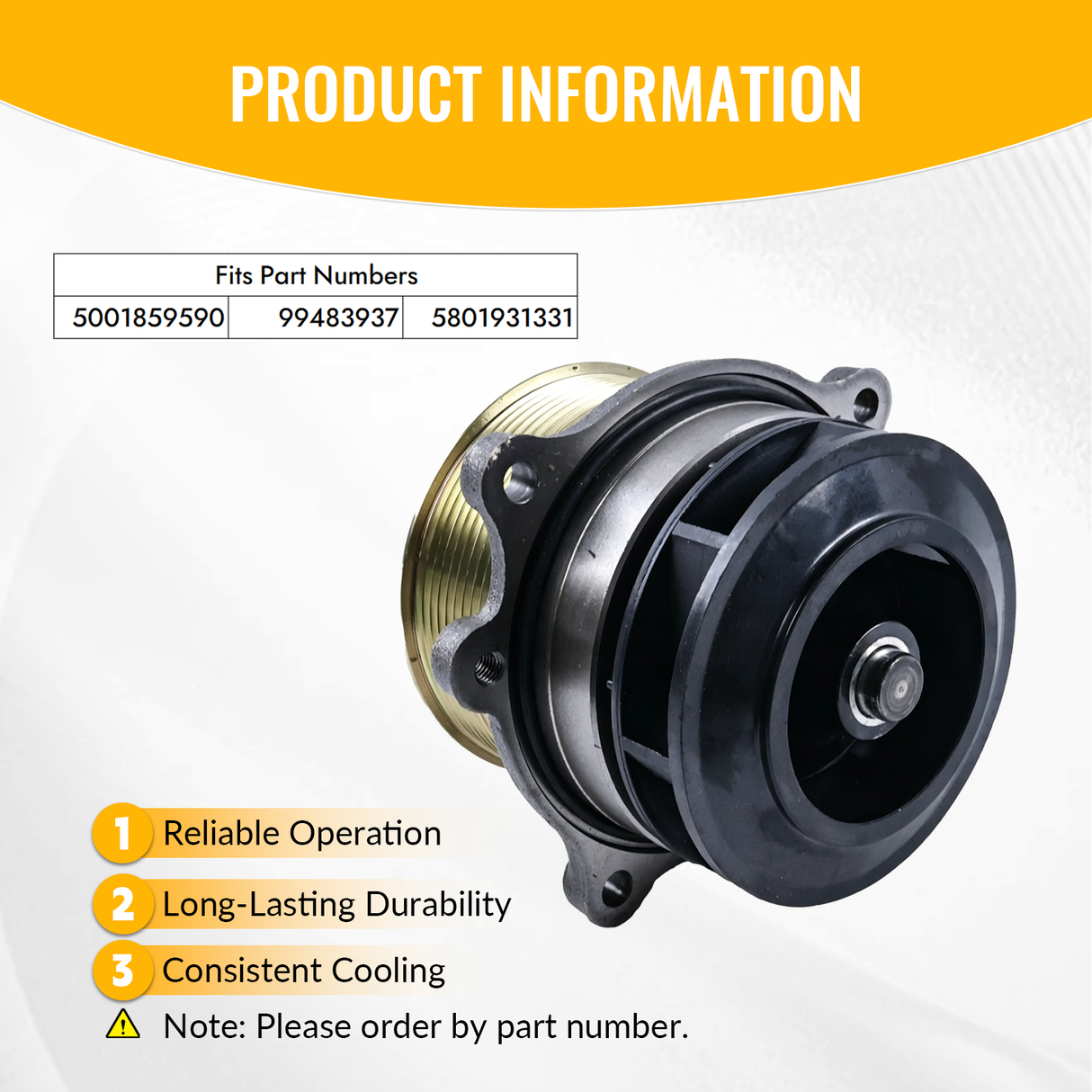 Water Pump 99483937 Fits for New Holland Combine CR9040 CR9060 CR9070 CR9080