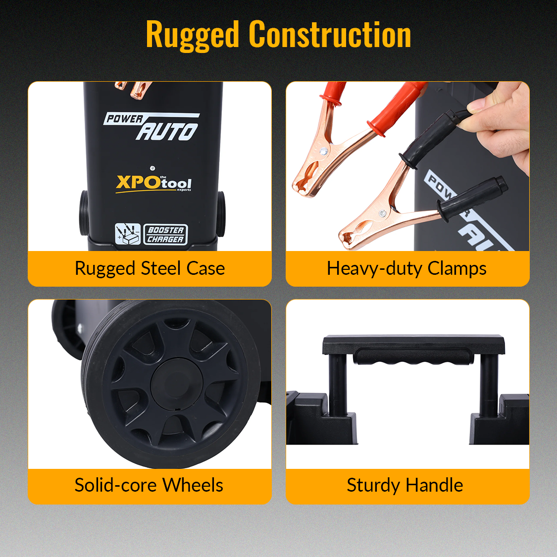 12V & 24V Wheeled Battery Charger Fully Automotive Battery Maintainer Jump Starter Dial Display Telescopic Handle