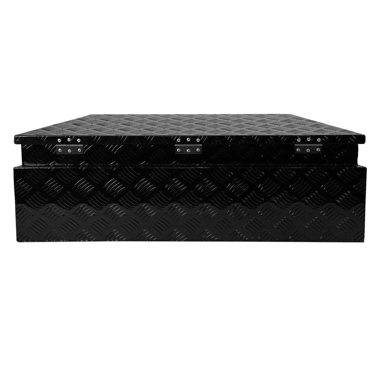 38.8"x16.5"x12" Truck Tool Box Aluminum Utility Trailer Tongue Tool Box 5 Bar Tread with Lock & Keys