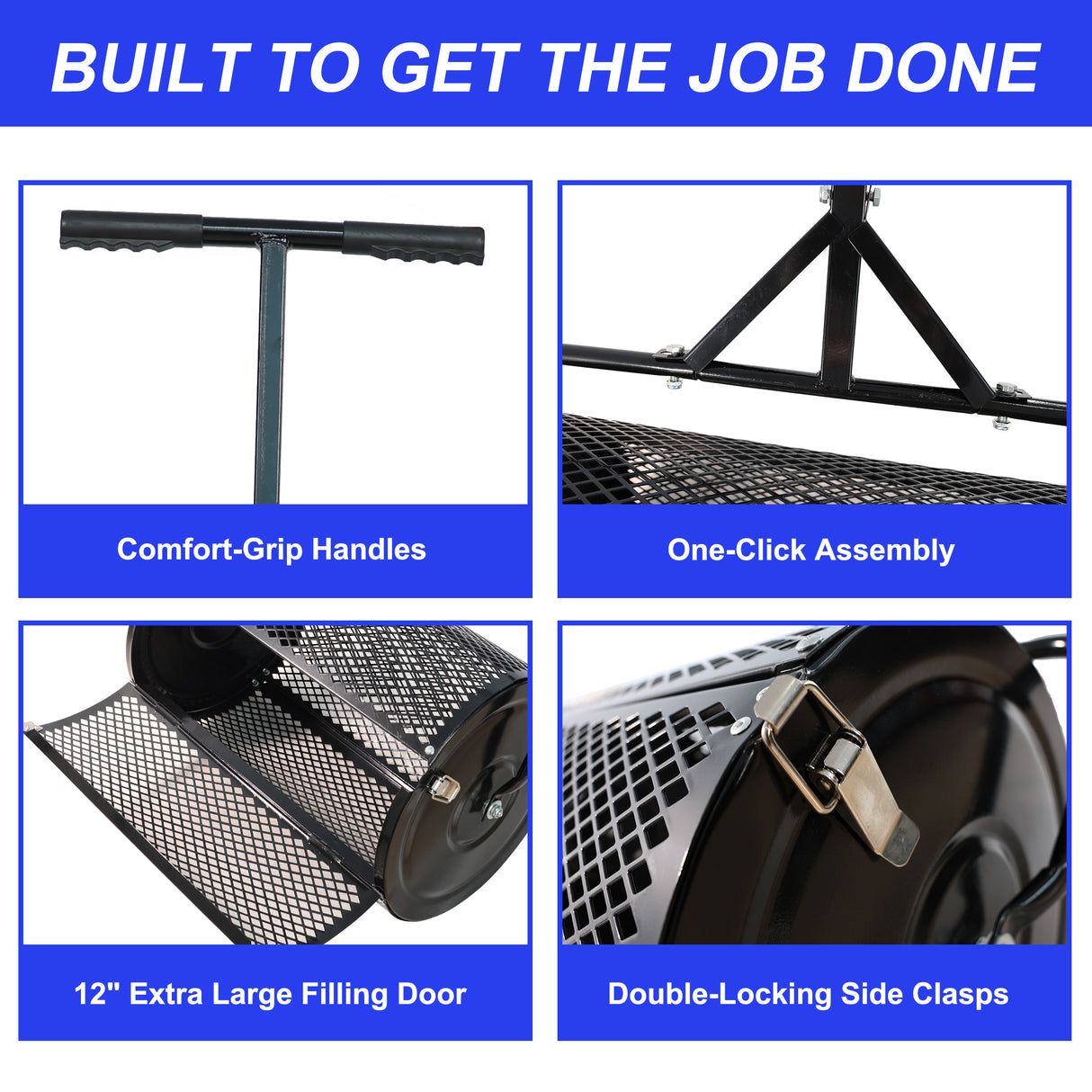 Comptoir de la tourbe de tourbe avec mise à niveau en forme de poignée en forme de maille métallique - noir