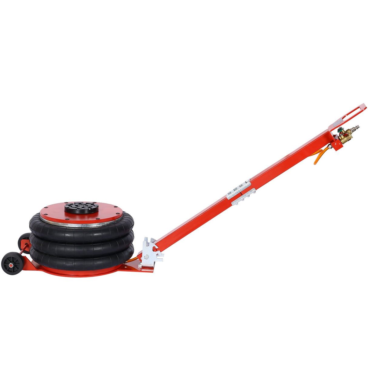 5T Triple Bag Air Jack Pneumatic Lifting 16in Capacity 11000lbs Easy - Collapsing Terrain Red - Fab Heavy Parts