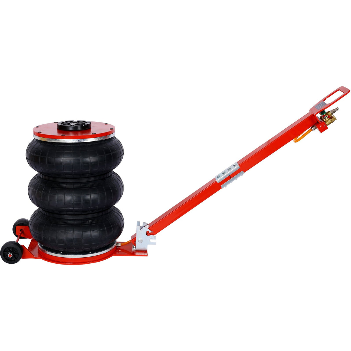 5T Triple Bag Air Jack Pneumatic Lifting 16in Capacity 11000lbs Easy - Collapsing Terrain Red - Fab Heavy Parts