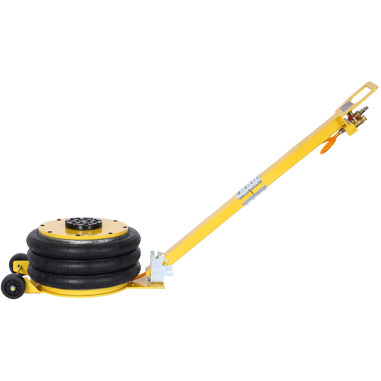 5T Triple Bag Air Jack Pneumatic Lifting 16in Capacity 11000lbs Easy - Collapsing Terrain Yellow - Fab Heavy Parts