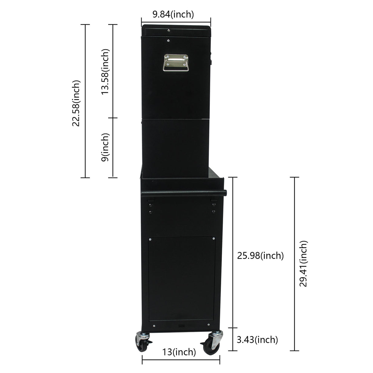 6 - Drawer Tool Storage Cabinet High Capacity Rolling Chest with Wheels and Drawers Black - Fab Heavy Parts
