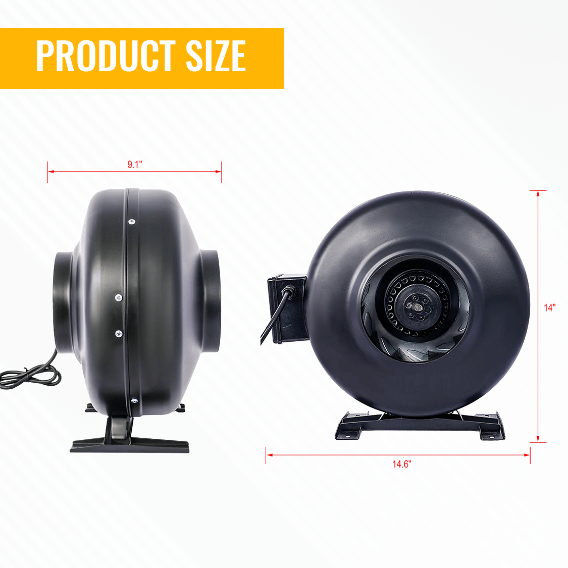6 - Inch 412 CFM Inline Duct Fan Air Circulation Vent Blower - Fab Heavy Parts