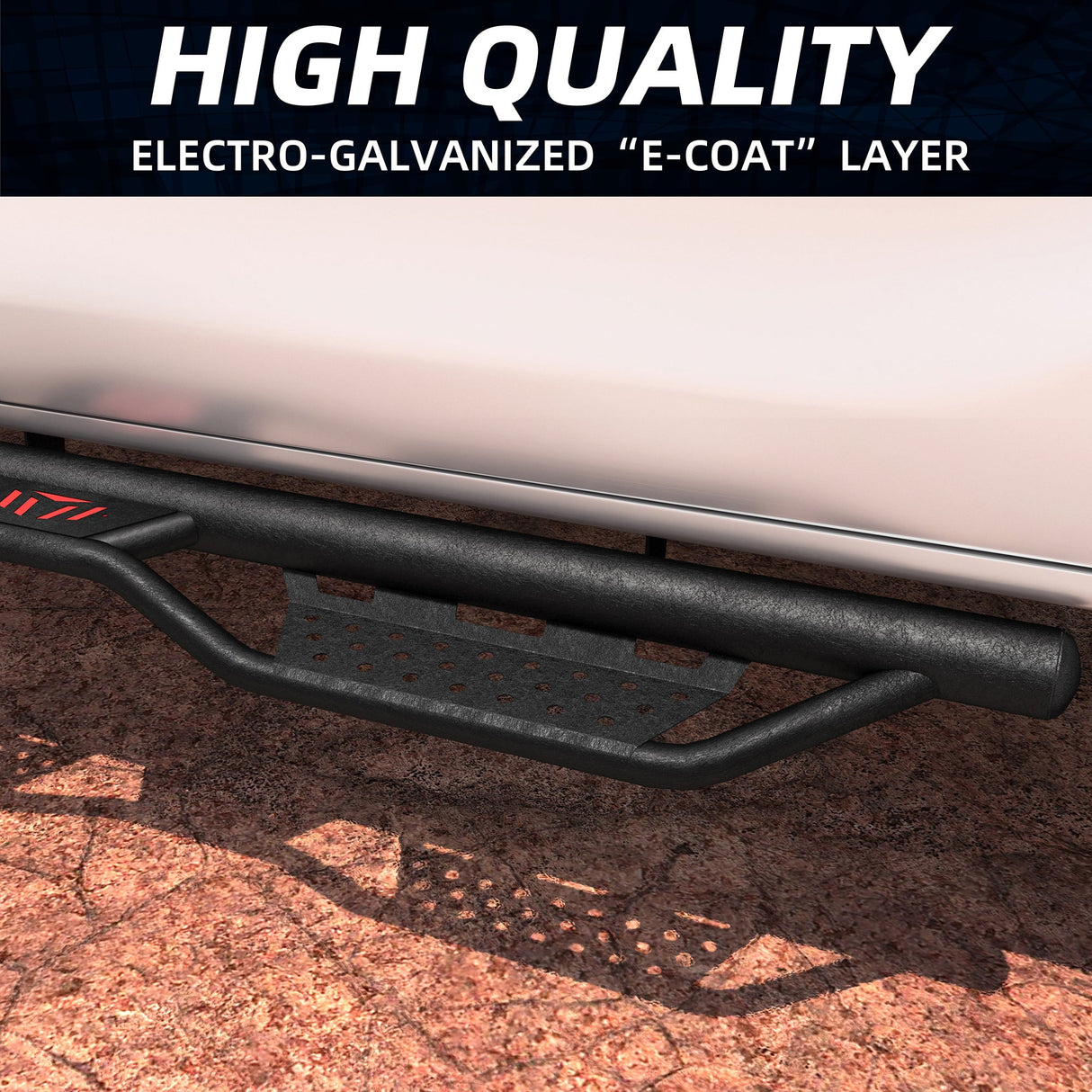 6 Inch Running Boards Fits For 2024 - 2025 Toyota Tacoma Double/Crew Cab 4 Full Doors Coated Black Powder Coated Side Steps - Fab Heavy Parts