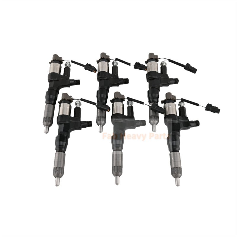 6 PCS Fuel Injector 095000 - 8092 23670 - E0392 for Hino Kobelco Truck Engine Final Clearance - Fab Heavy Parts