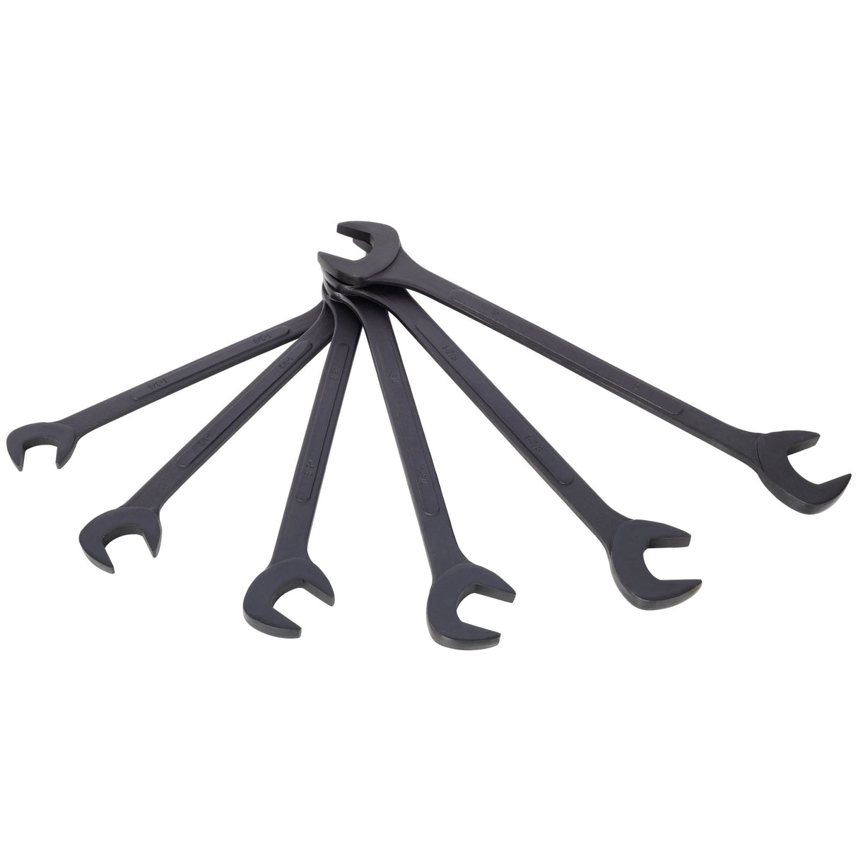 6 PCS SAE Jumbo Combination Angle Wrench Set Extra Large Black-Oxide Jumbo Combo Angle Wrench Set 1-3/8“ - 2” with Pouch - Fab Heavy Parts