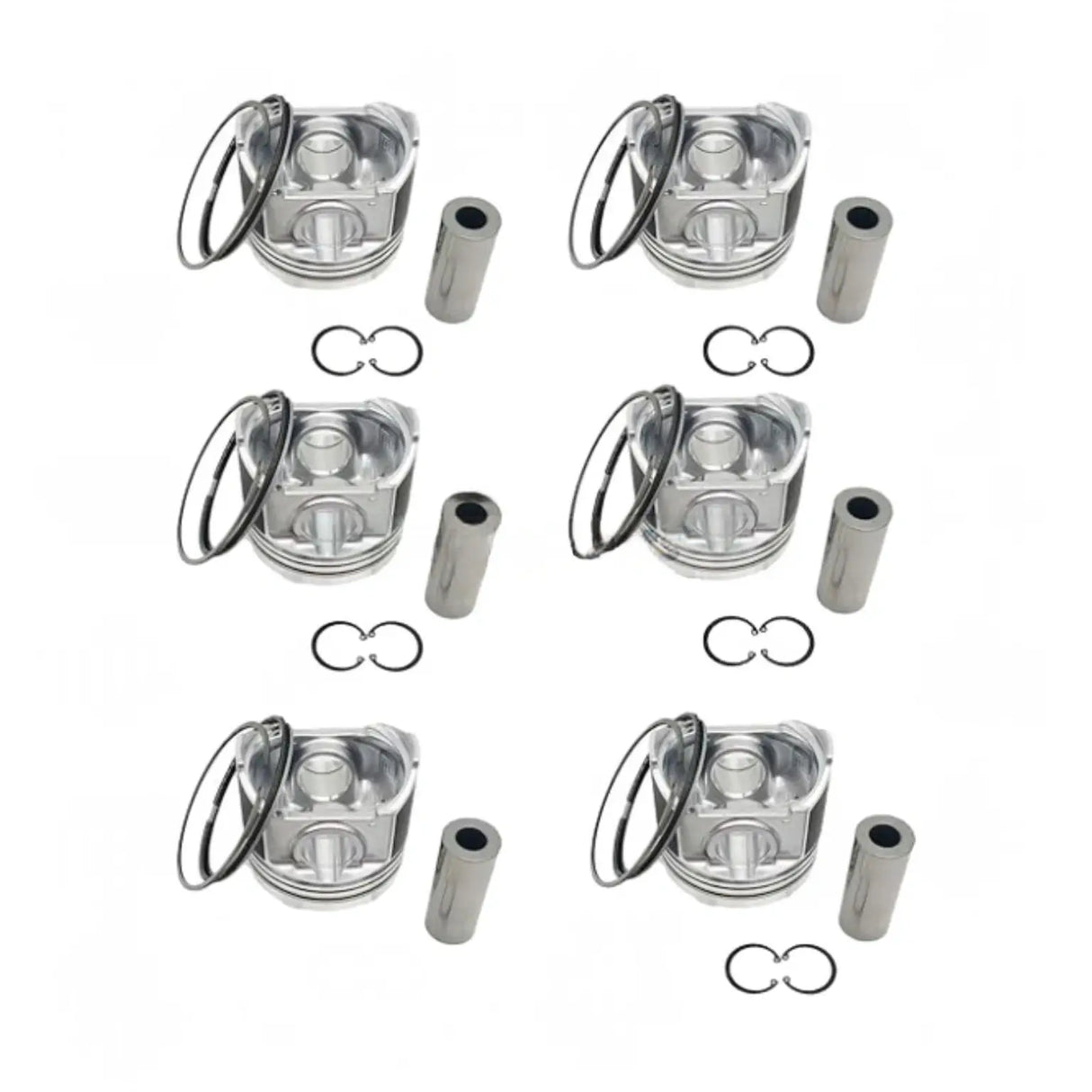 6 Pieces 100mm Piston & Piston Rings Set ME012858 for Mitsubishi 4D31 6D31 Engine