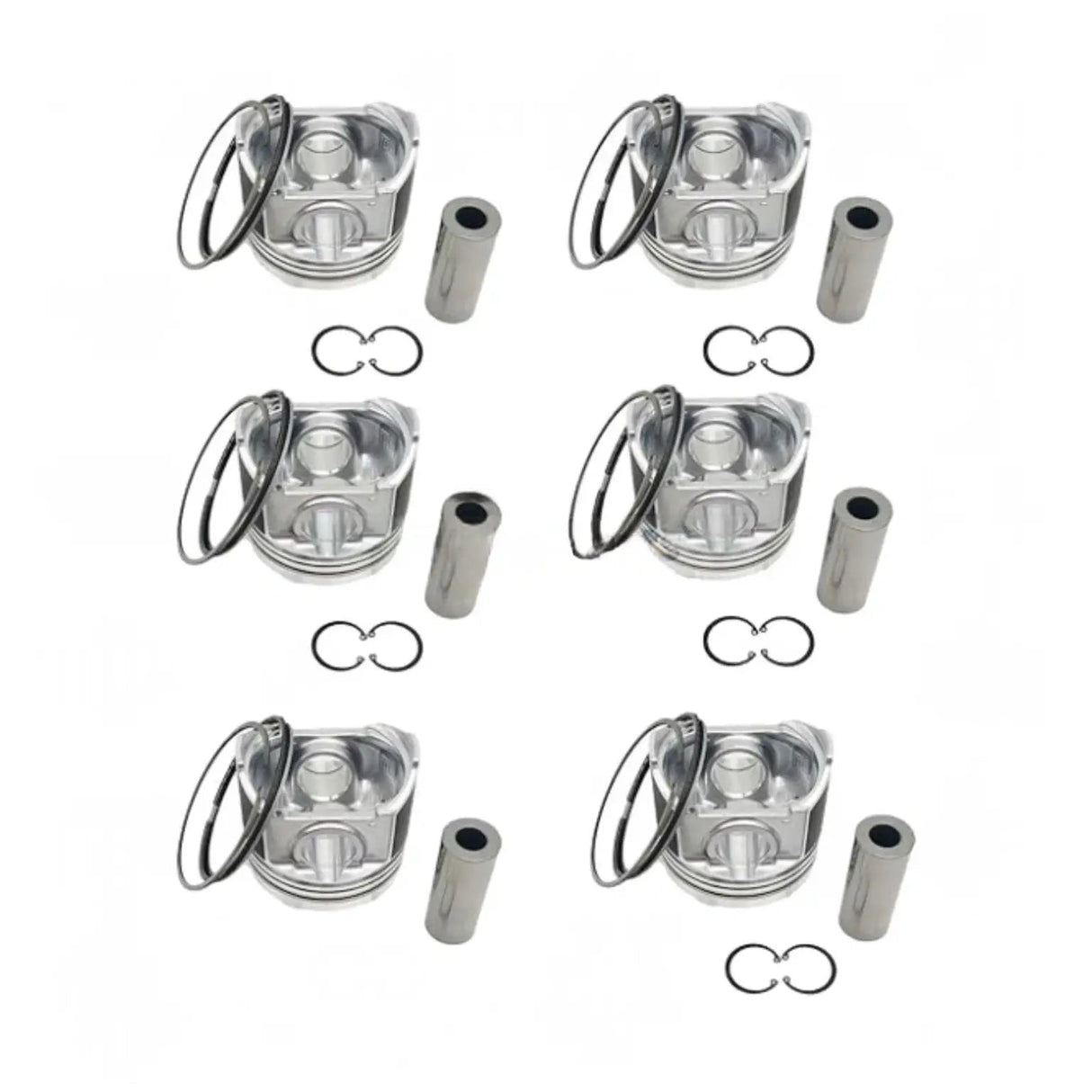 6 Pieces 100mm Piston & Piston Rings Set ME012858 for Mitsubishi 4D31 6D31 Engine - Fab Heavy Parts