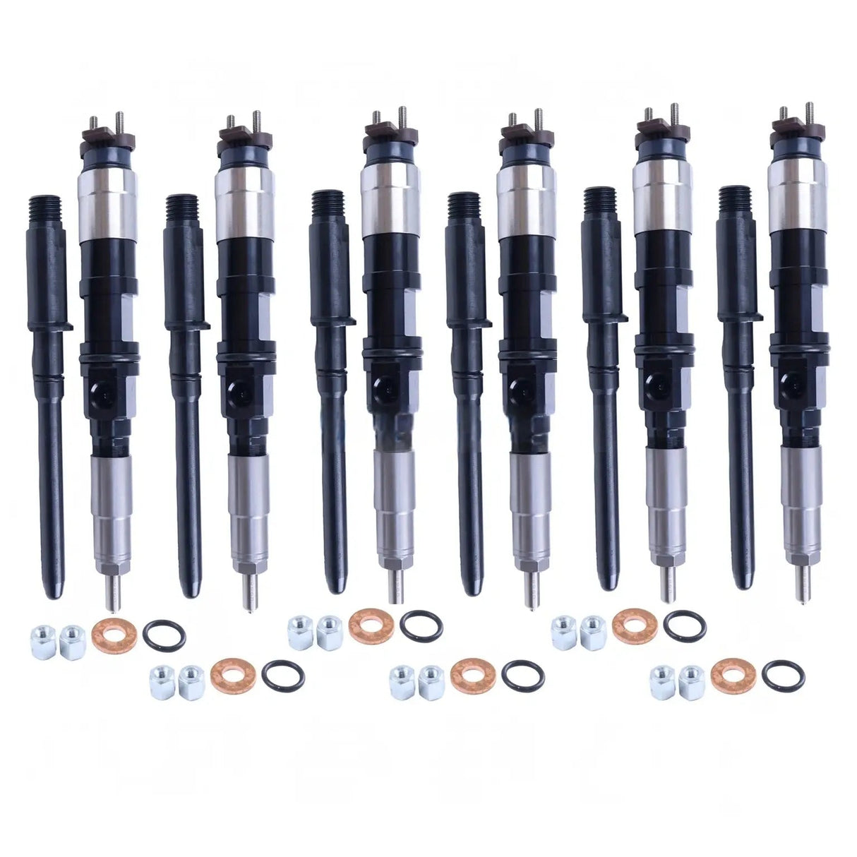 6 Pieces Fuel Injector RE529150 095000 - 6460 for John Deere Engine 6068 Dozer 860J - Fab Heavy Parts