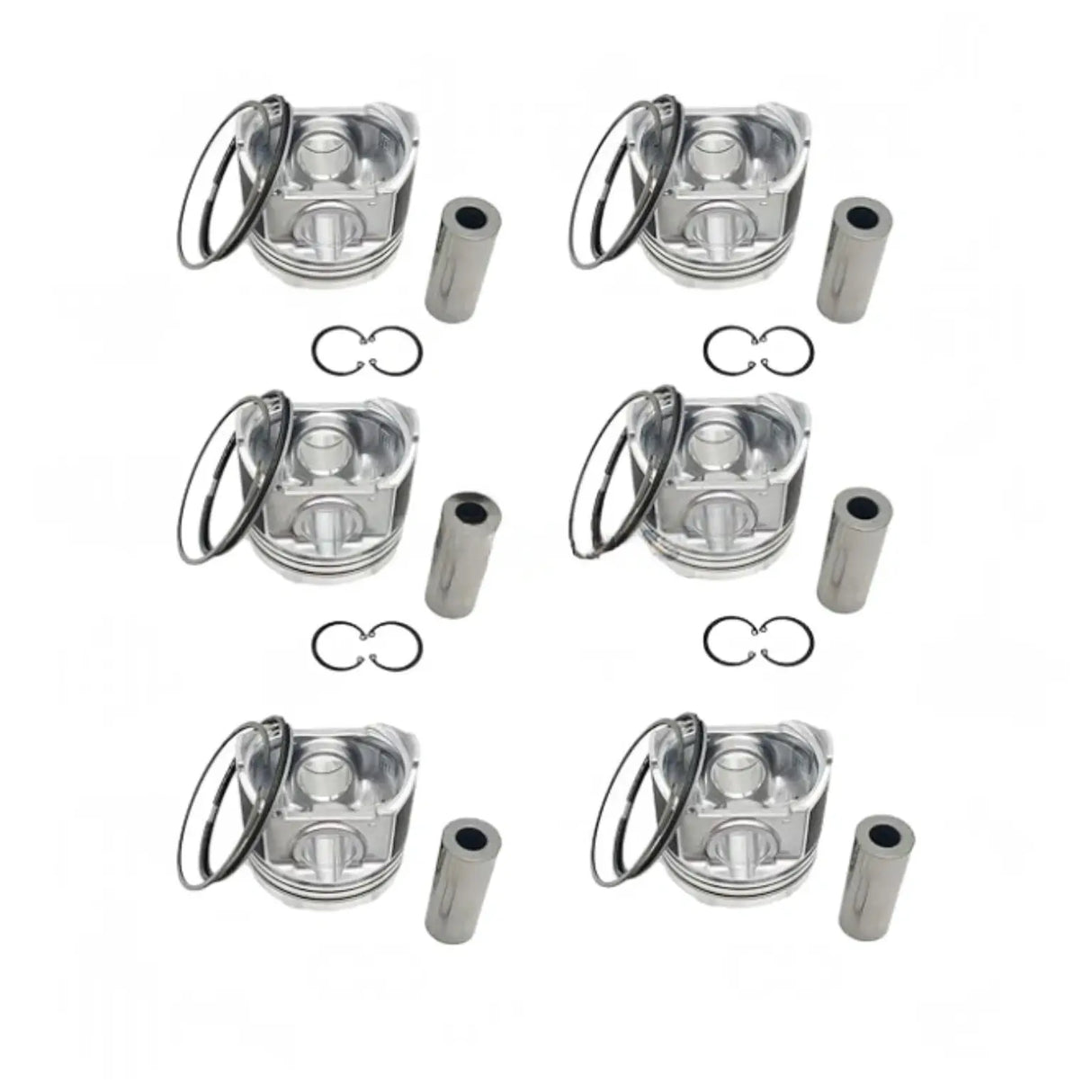 6 Pieces Piston Kit 1-12111-976-0 for Isuzu Engine 6HK1 UM6HK1 Hitachi Excavator ZX330 ZX350H ZX350W ZX360LC-HHE ZX370MTH ZX500W