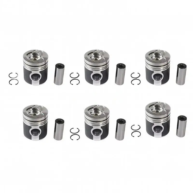 6 Pieces Piston Kit 65.02501-0222 for Doosan Daewoo Engine D2366 Excavator DH280 DH320 SOLAR 400LC-V 500LC-V 470LC-V 420LC-V