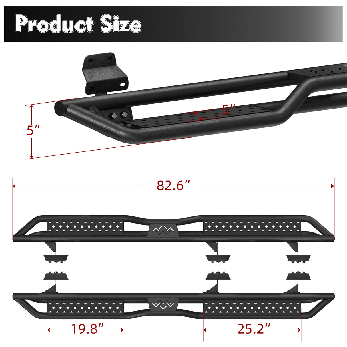 6" Running Boards Side Steps For 2015 - 2025 Ford F - 150, 2017 - 2024 F - 250 F - 350 Super Crew Cab Nerf Bars - Fab Heavy Parts