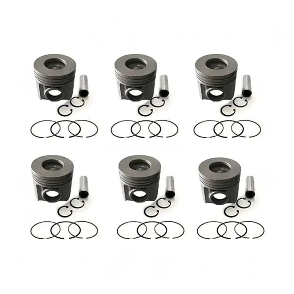 6 Sets Piston Kit With Ring 6152-32-2510 for Komatsu Engine SA6D125E-2 SAA6D125E Excavator PC400LC-7 Loader WA470-3 WA470-5 WA480-5
