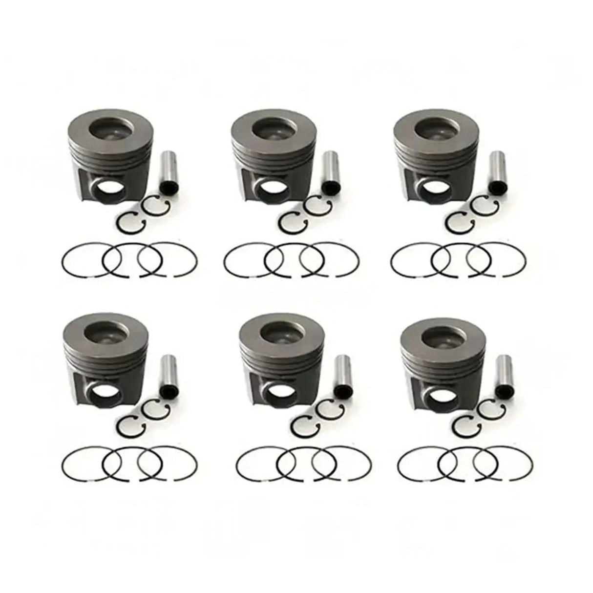 6 Sets Piston Kit With Ring 6152-32-2510 for Komatsu Engine SA6D125E-2 SAA6D125E Excavator PC400LC-7 Loader WA470-3 WA470-5 WA480-5 - Fab Heavy Parts