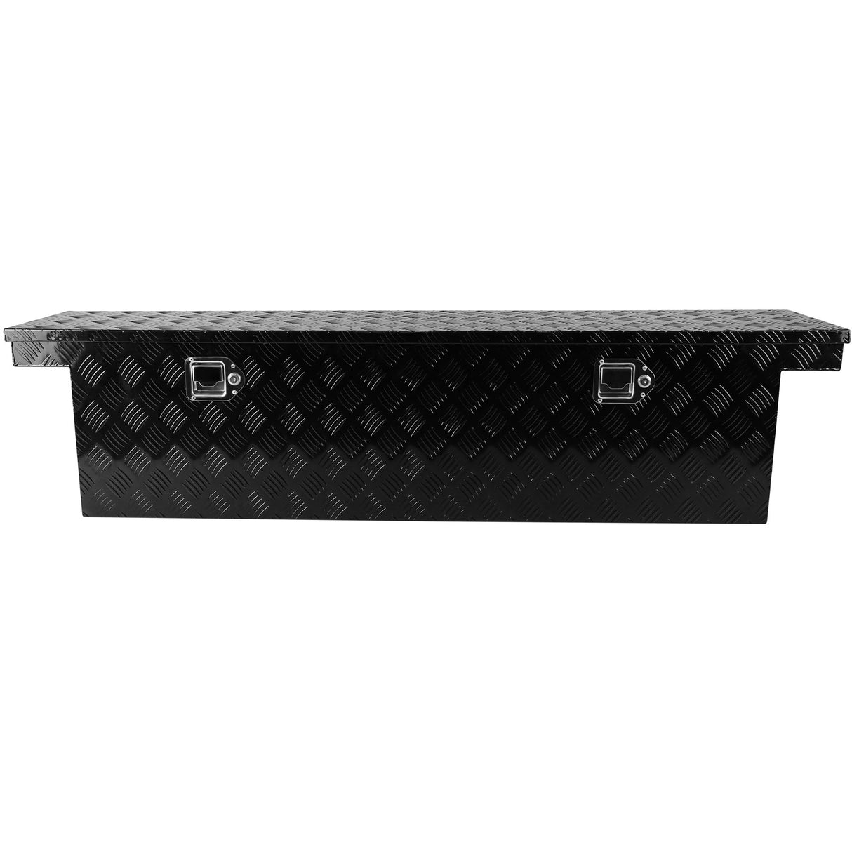 60 Inch Truck Tool Box Aluminum Stripes Tool Box Trailer Black 60.2" x 12.2" x 14.4" - Fab Heavy Parts