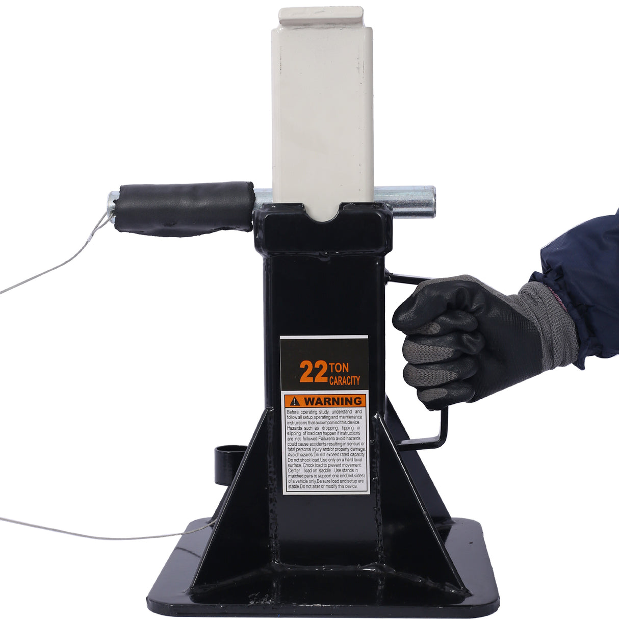 1 paire Stand de cric de voitures professionnelles de type épingle épais avec verrouillage 44 000 livres - noir