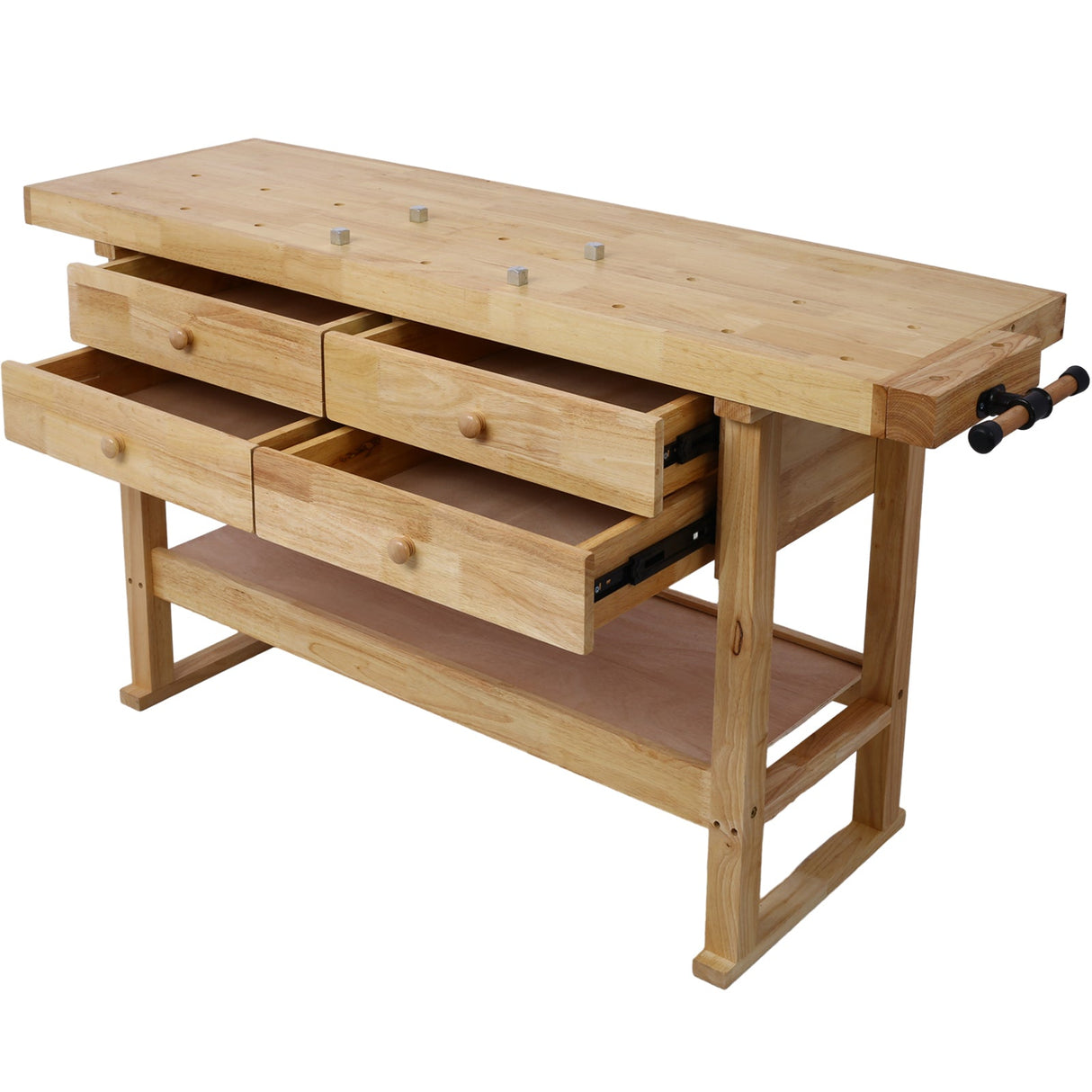 60inch Workbench with 4 Drawers Wooden Workbench for Garage Workshop and Home - Fab Heavy Parts