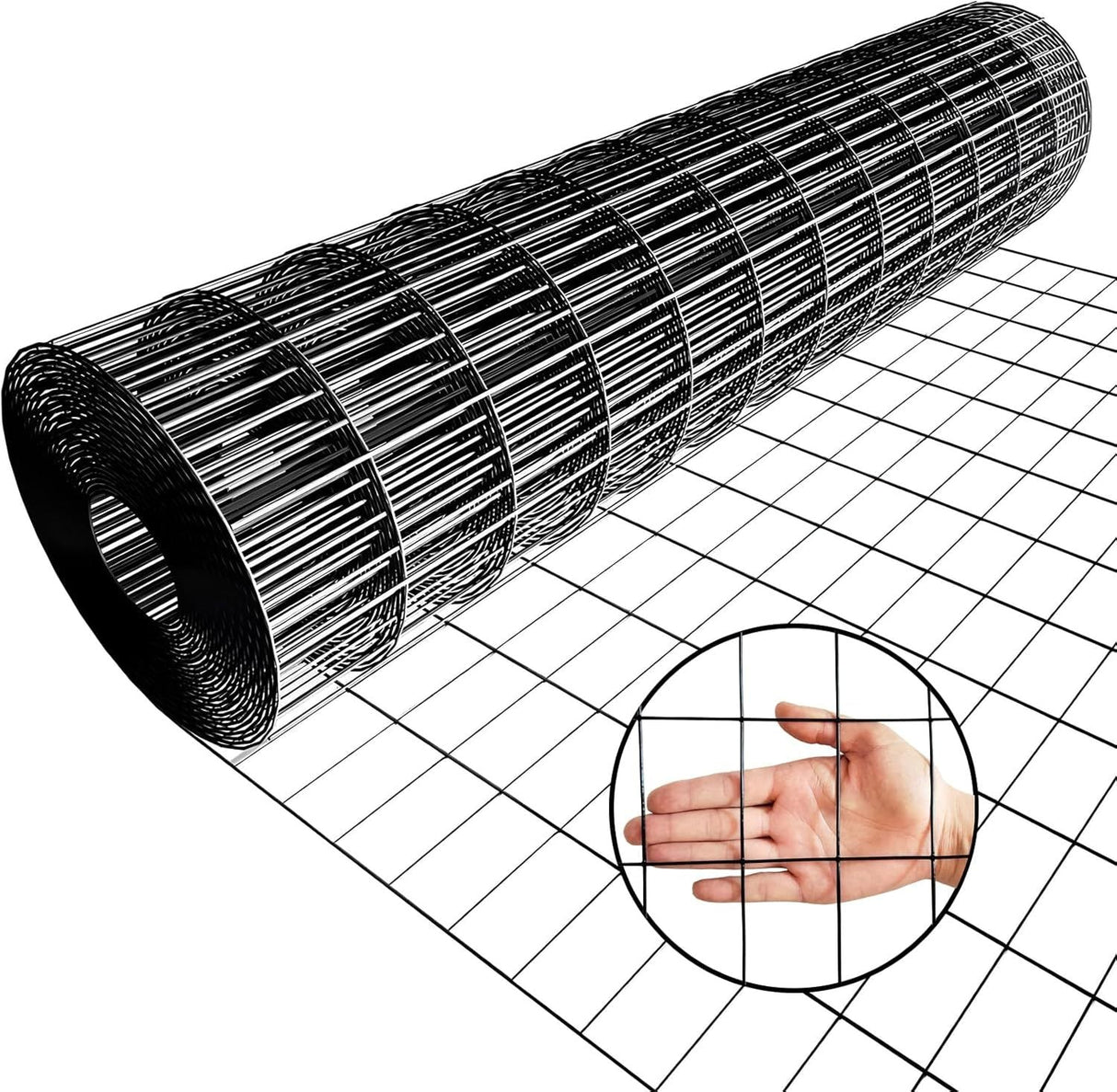 60inch x 50ft Black Vinyl Coated Hardware Cloth 2' X 4' 16Ga Welded Wire Mesh Fence PVC Coated Welded - Fab Heavy Parts
