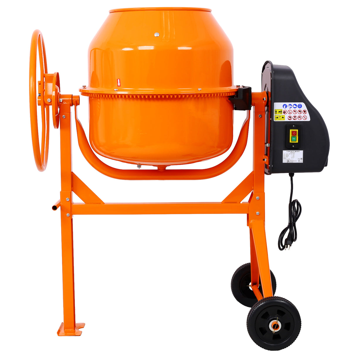 Cement Mixer 5 Cu. Ft Electric Concrete Machine 650W AC Motor Portable Power
